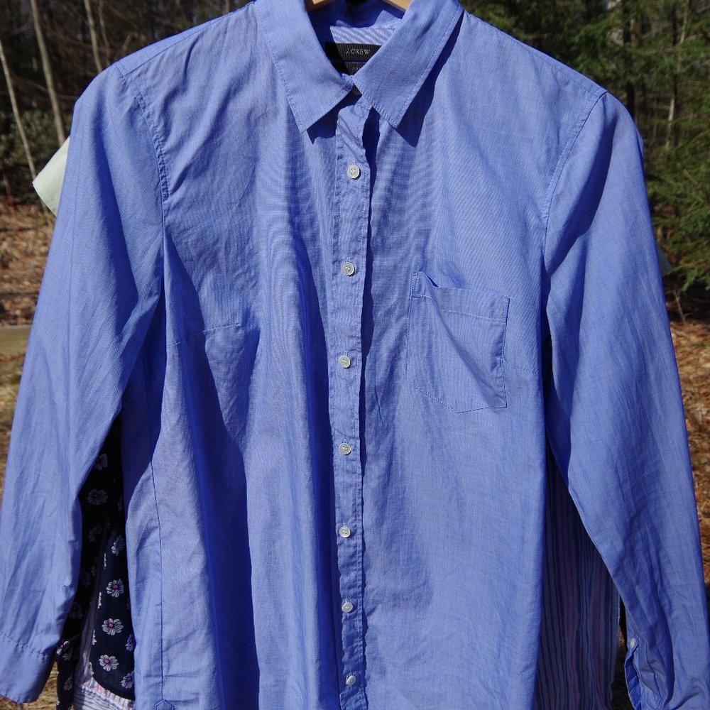Size 4 100% cotton J. Crew Boy Shirt Long-Sleeved Blue